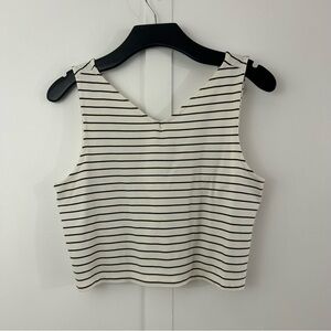 Maeve Anthropologie womens top striped crop top size L